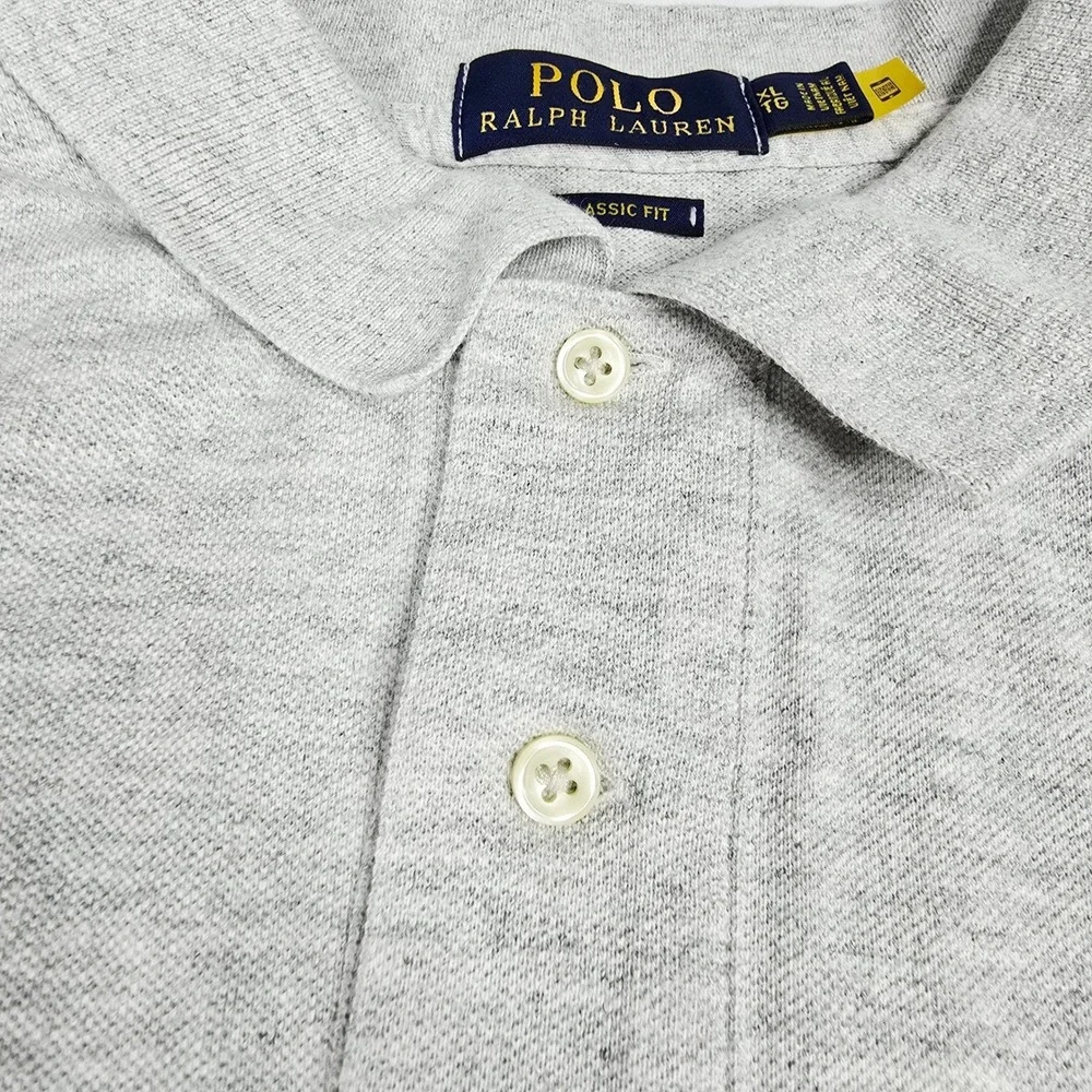 Polo Ralph Lauren Mens Classic Fit Light Gray Polo Shirt‎ XL